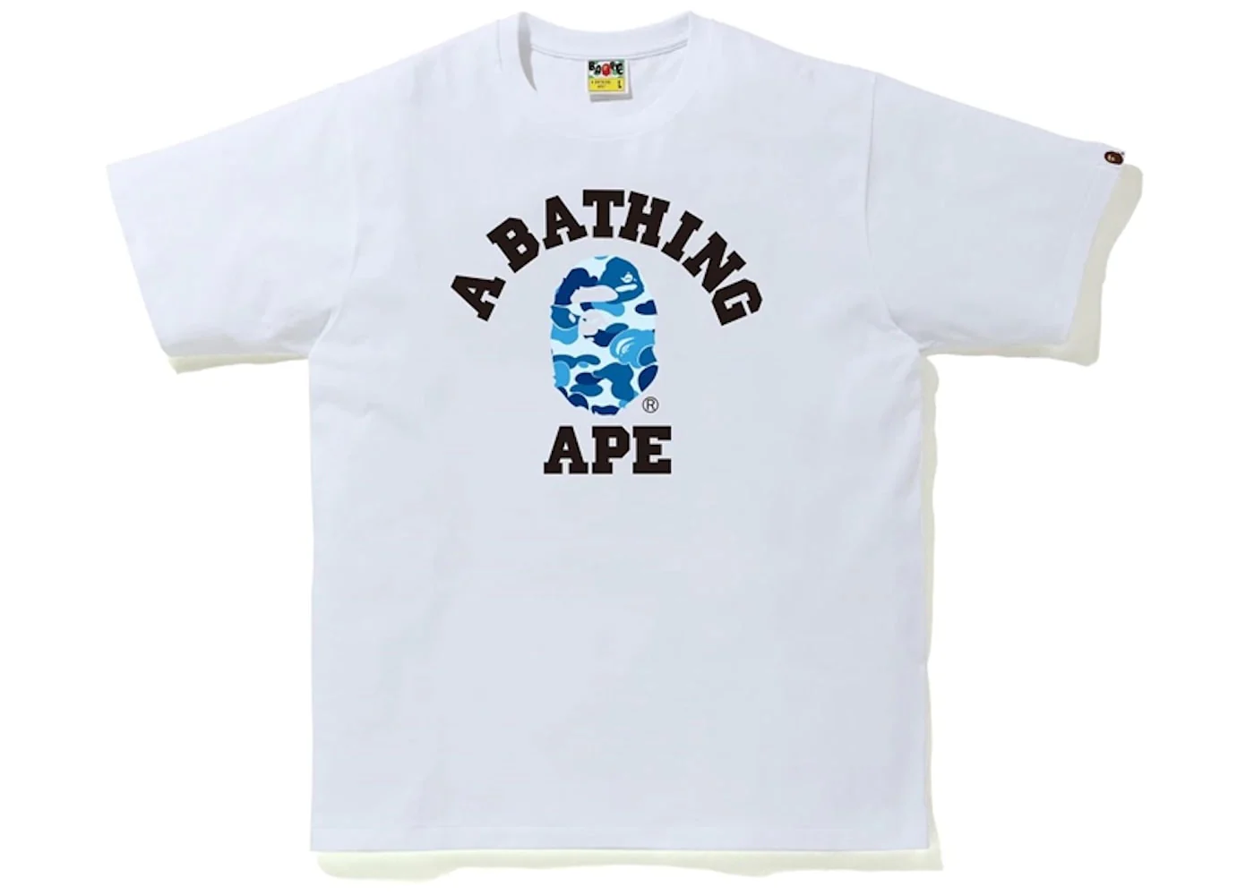 BAPE ABC Camo College Tee White/Blue - Joey Sneakers