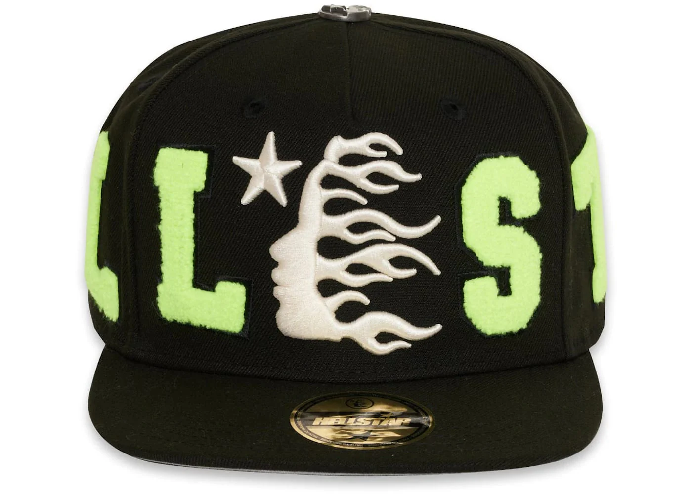 Hellstar OG Patch Fitted Hat Black/Neon Green - Joey Sneakers