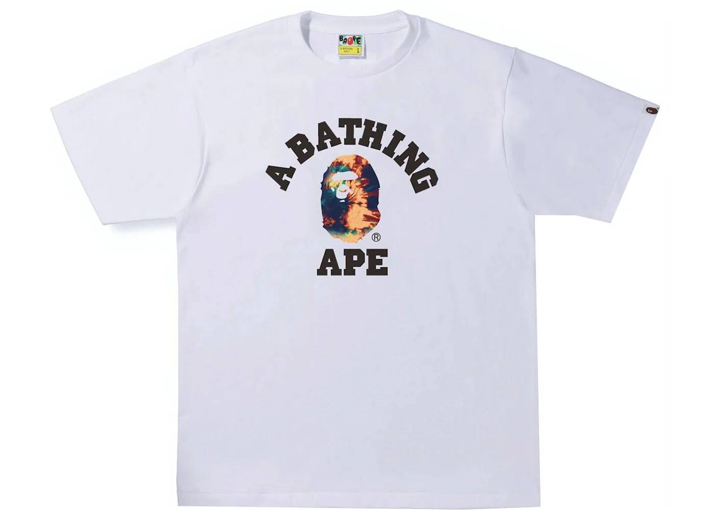 BAPE Tie Dye College Tee White/Navy - Joey Sneakers