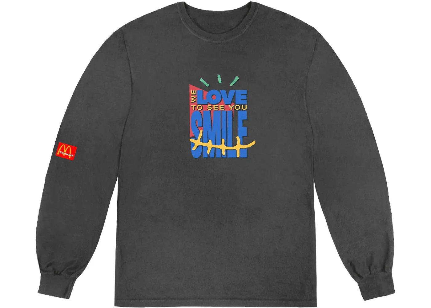 Travis Scott x McDonald's Smile L/S T-shirt Washed Black - Joey Sneakers