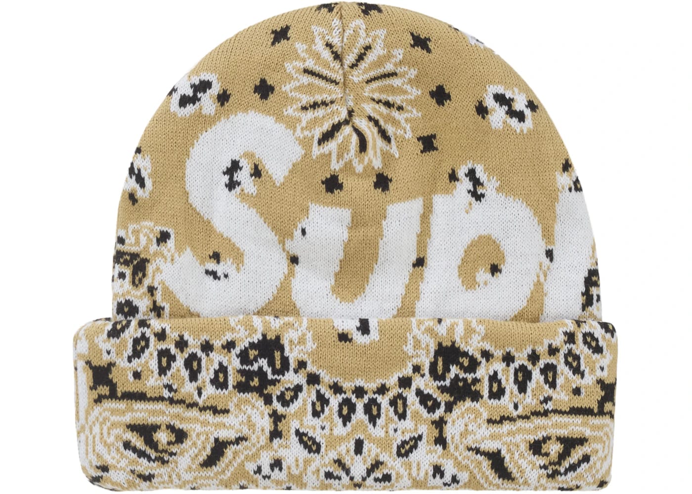 Supreme Bandana Big Logo Beanie Beige - Joey Sneakers