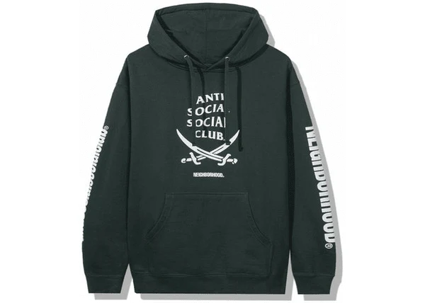 Anti Social Social Club x Neighborhood 6IX Green Hoodie Hoodie Green - Joey Sneakers