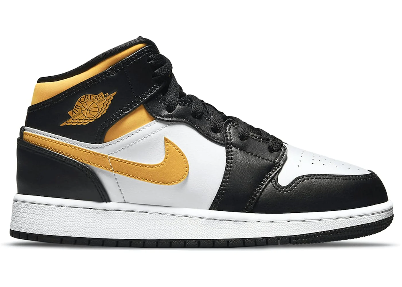 Jordan 1 Mid White Pollen Black (GS) - Joey Sneakers