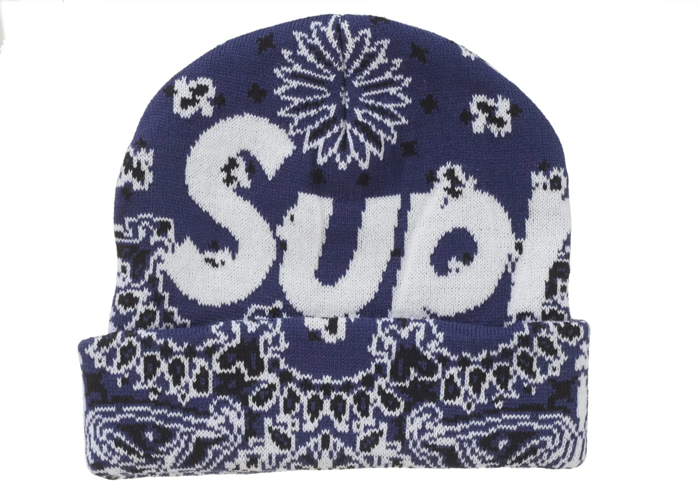 Supreme Bandana Big Logo Beanie Blue - Joey Sneakers