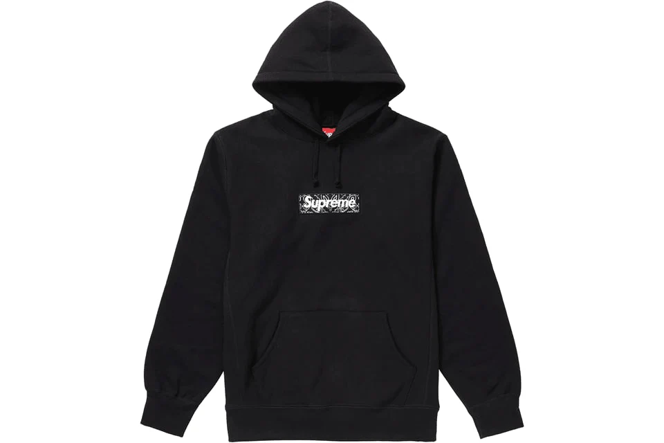 Supreme Bandana Box Logo Hooded Sweatshirt Black - Joey Sneakers