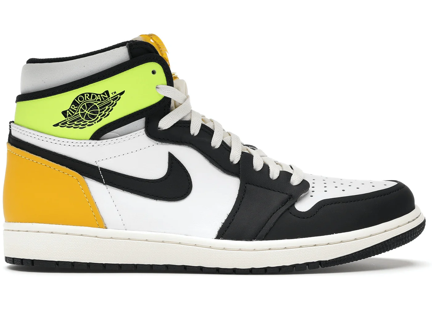 Jordan 1 Retro High White Black Volt University Gold - Joey Sneakers