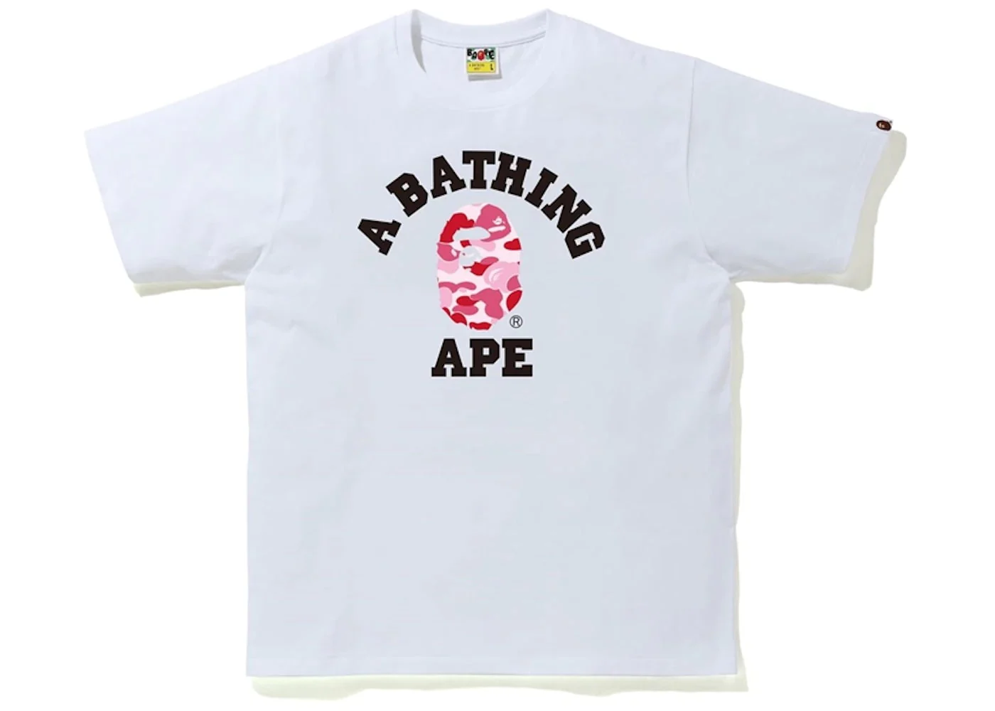 BAPE ABC Camo College Tee White/Pink - Joey Sneakers