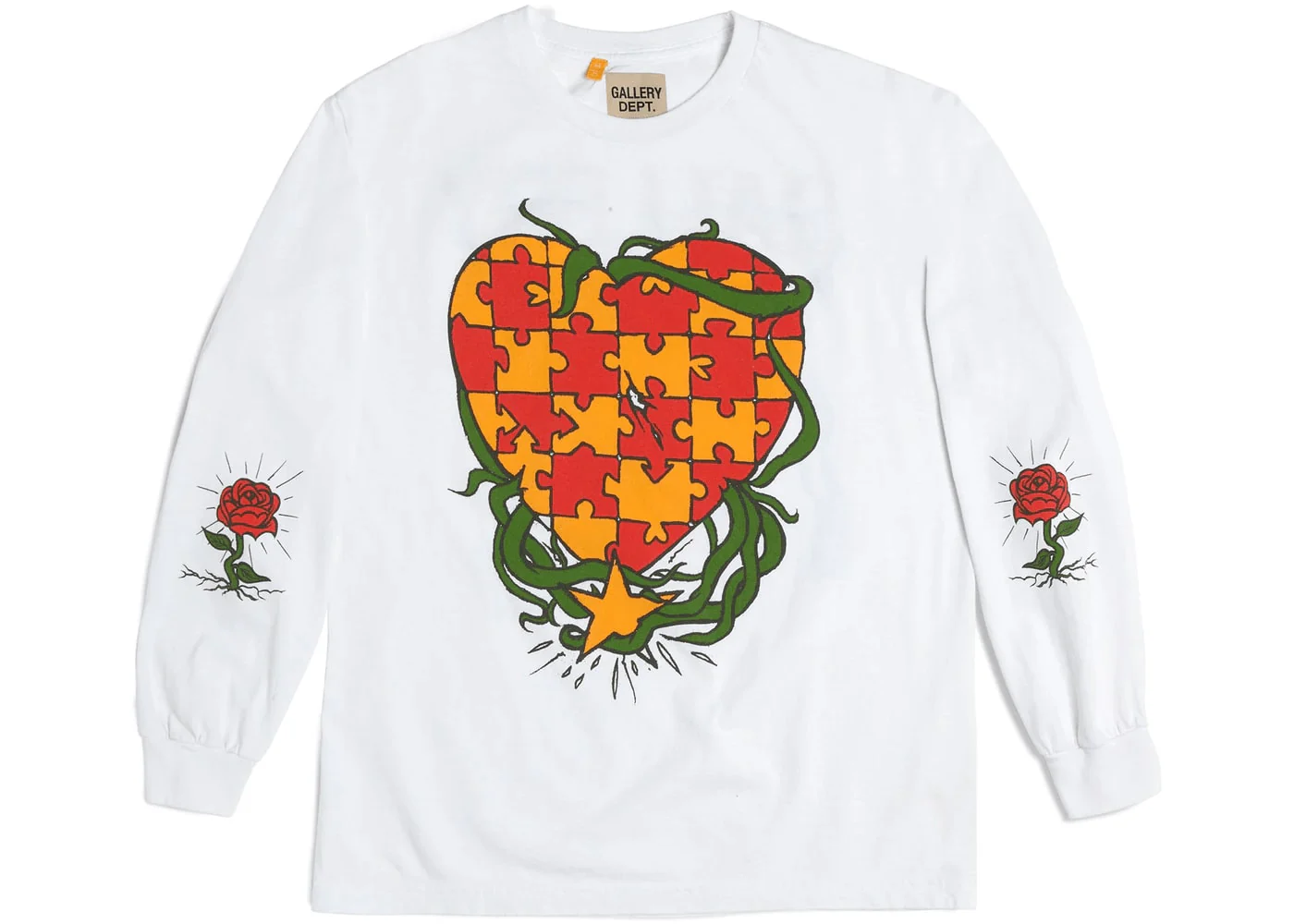 Gallery Dept. Puzzle Heart L/S Tee White - Joey Sneakers