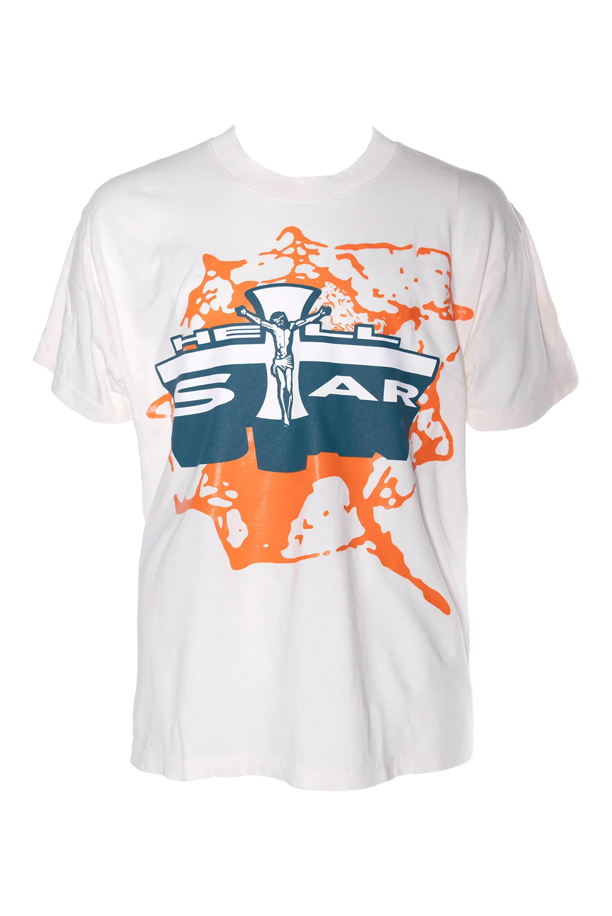 Hellstar Jesus T-Shirt White Orange - Joey Sneakers