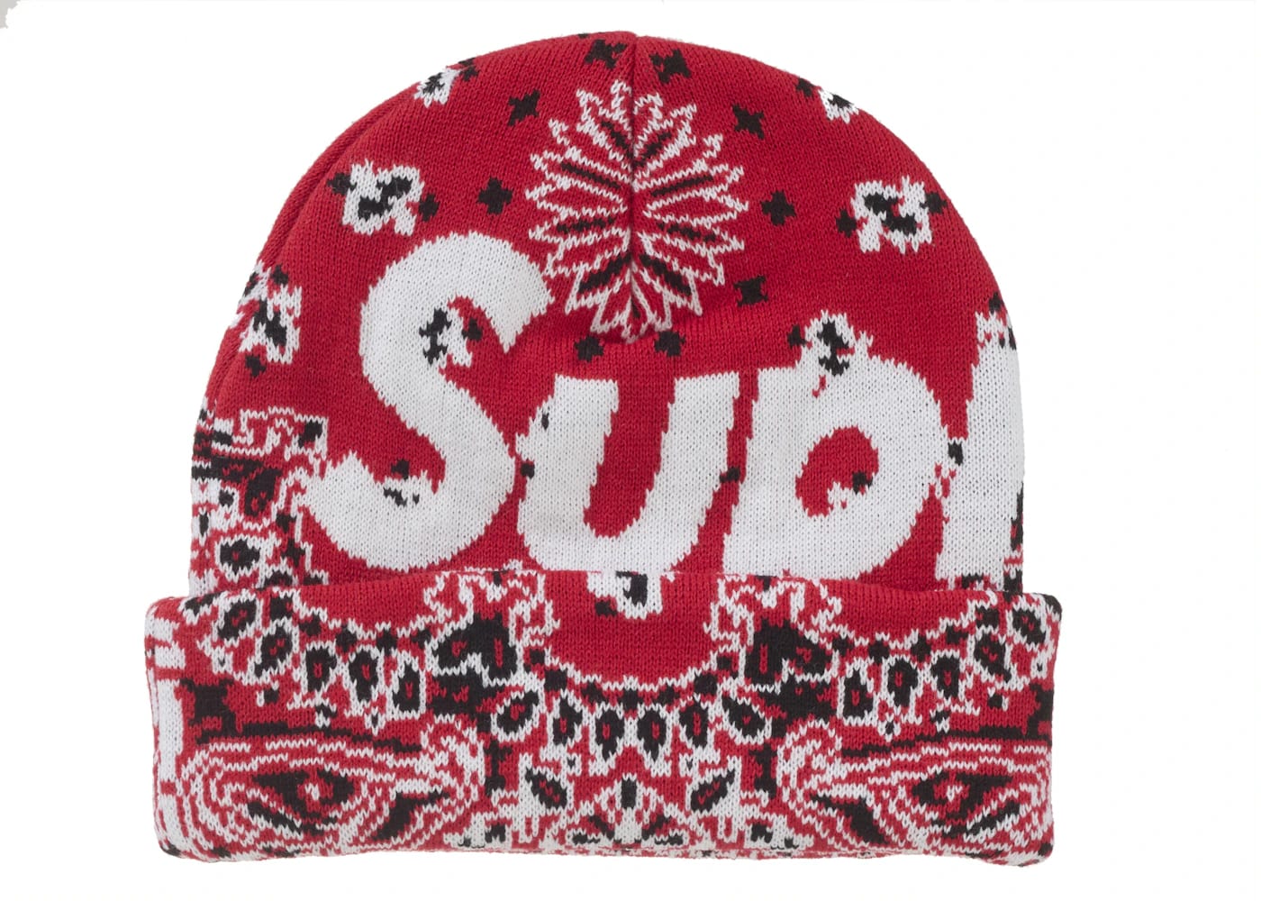 Supreme Bandana Big Logo Beanie Red - Joey Sneakers