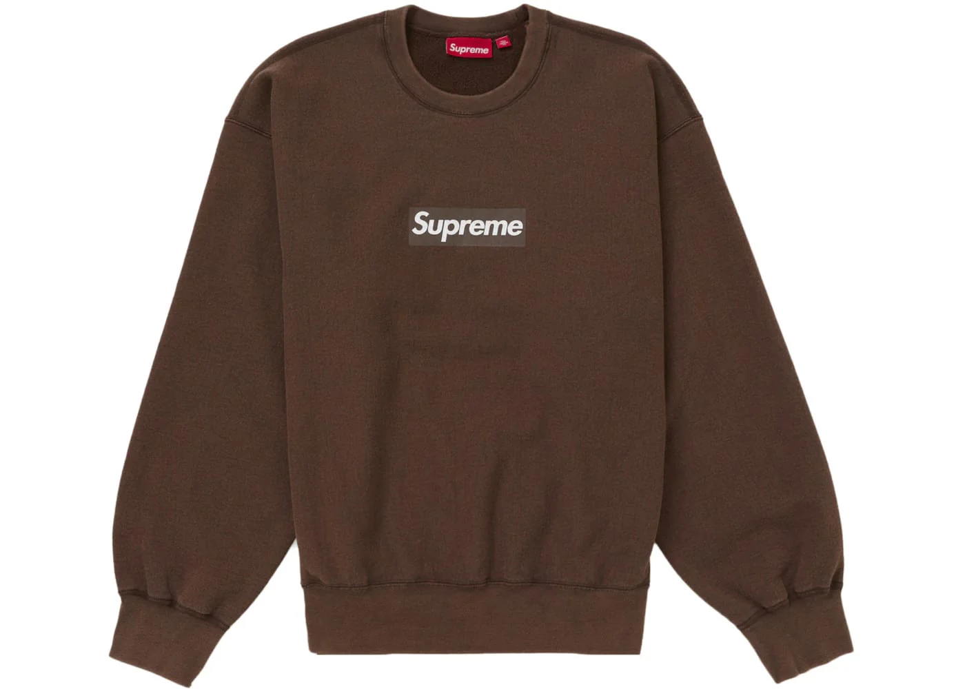 Supreme Washed Box Logo Crewneck Brown - Joey Sneakers