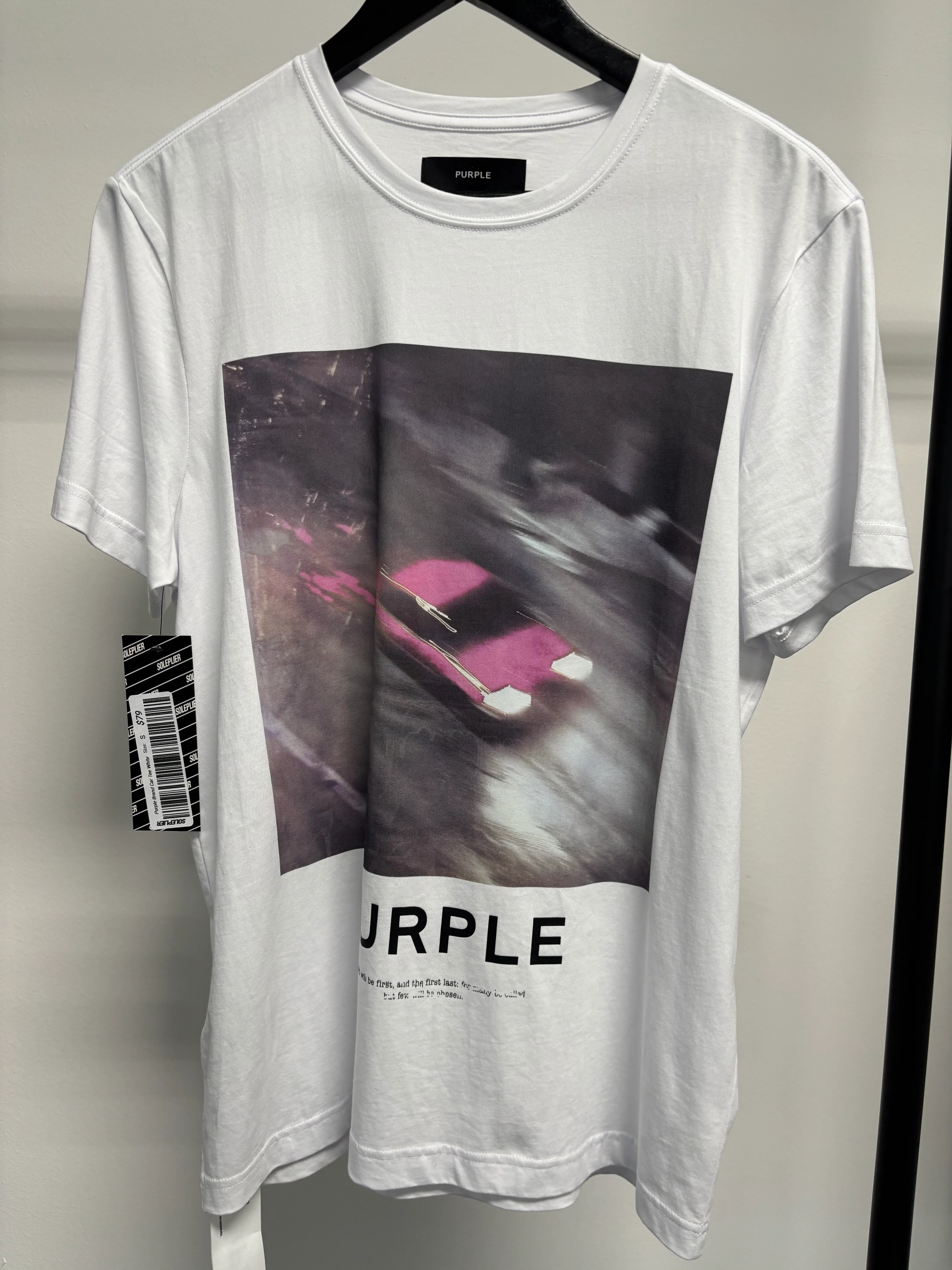 Purple Brand Car Tee White - Joey Sneakers