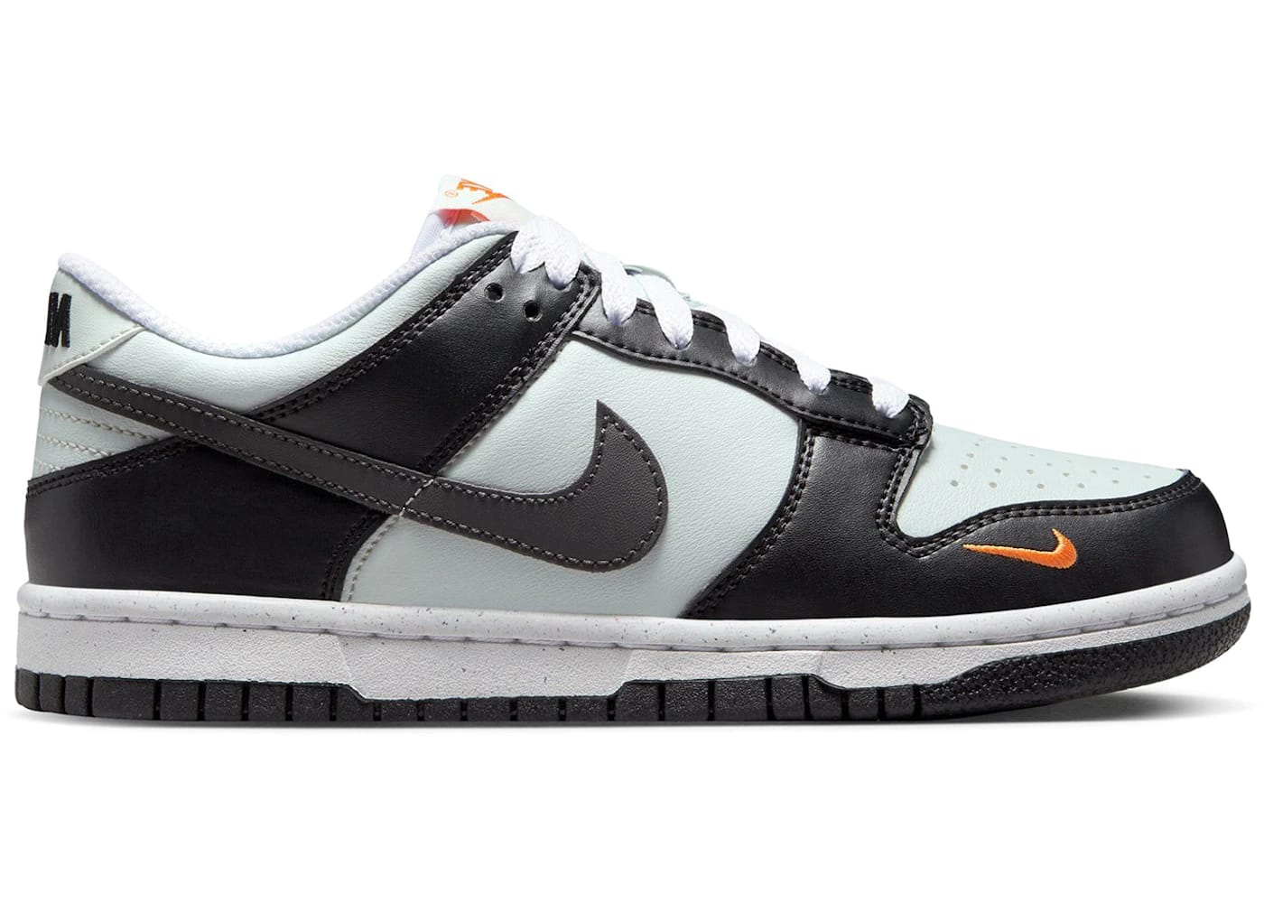 Nike Dunk Low Black Bright Mandarin Mini Swoosh (GS) - Joey Sneakers