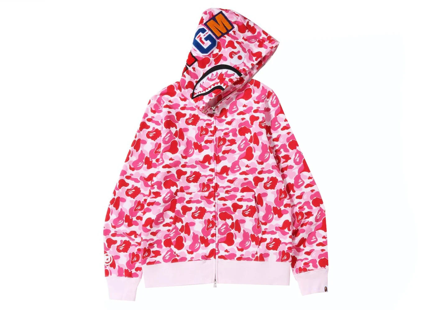 BAPE ABC Camo Shark Full Zip Hoodie Pink - Joey Sneakers