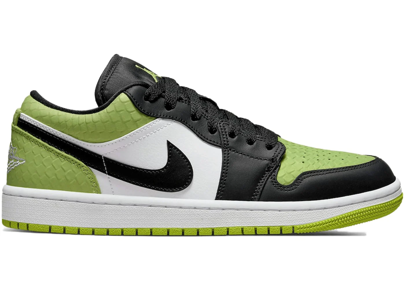 Jordan 1 Low Snakeskin Vivid Green (Women's) - Joey Sneakers