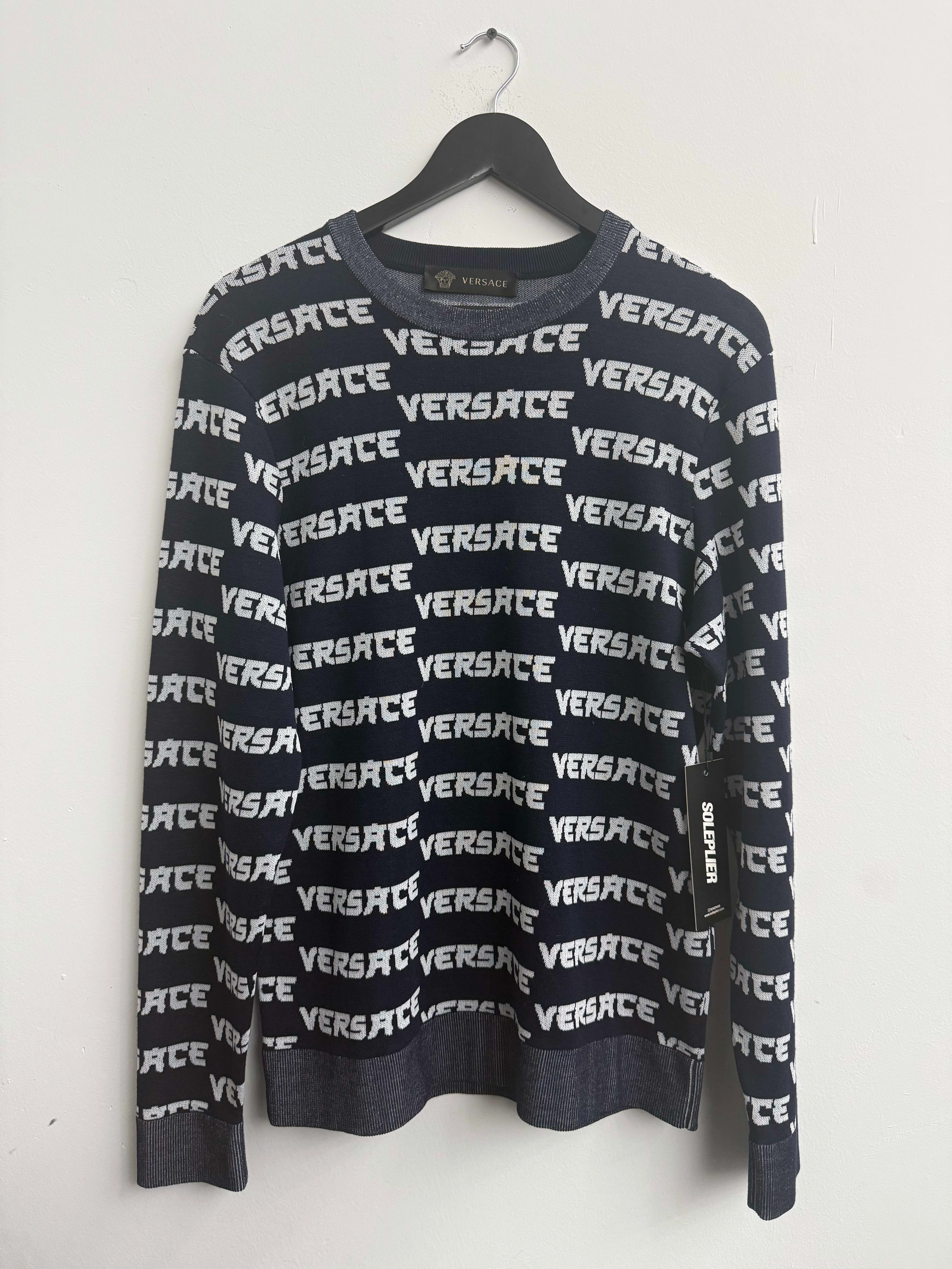 Versace Knitted All Over Logo Sweatshirt - Joey Sneakers