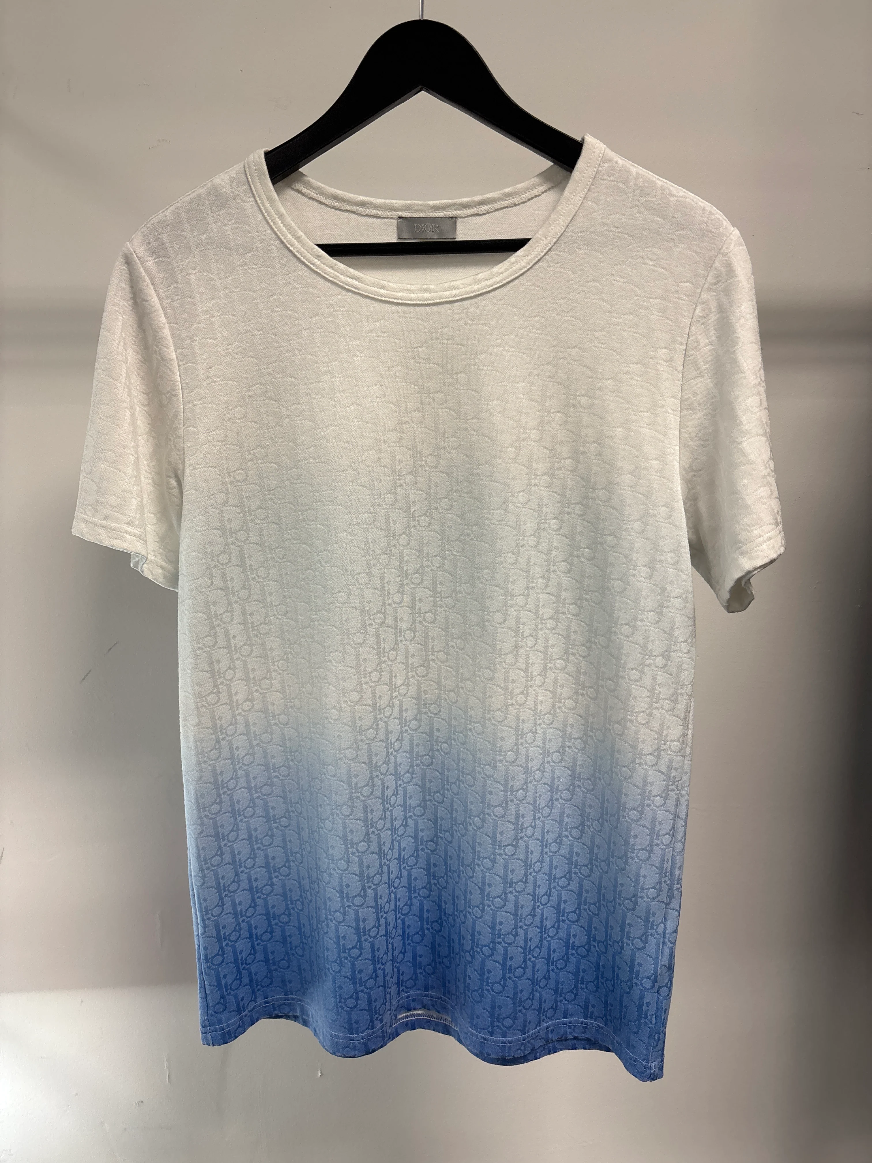 Dior Oblique Gradient Tee Blue/White Size Large - Joey Sneakers