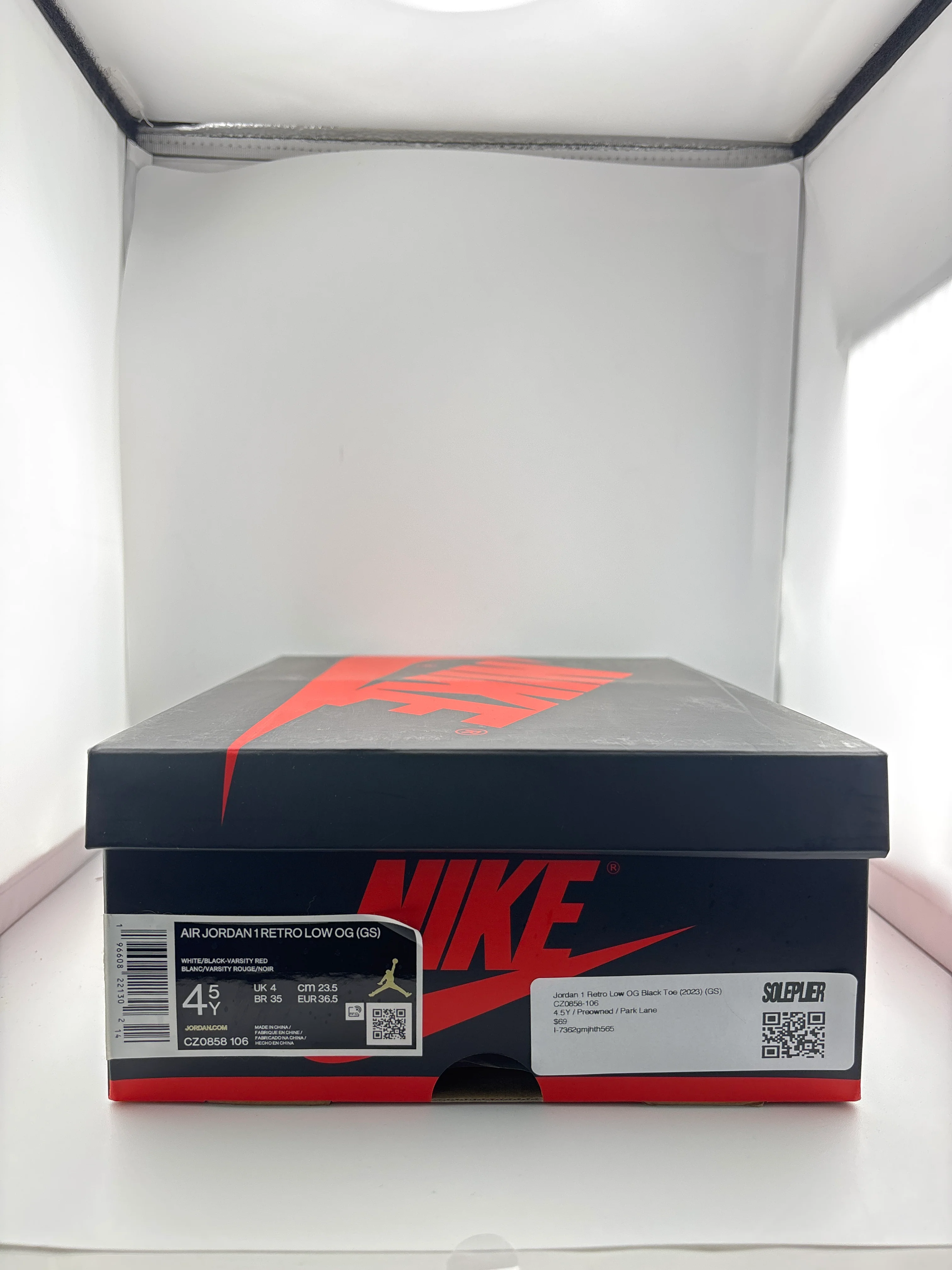 Jordan 1 Retro Low OG Black Toe (2023) (GS) - Joey Sneakers